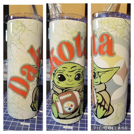 Yoda Steelers Tumbler